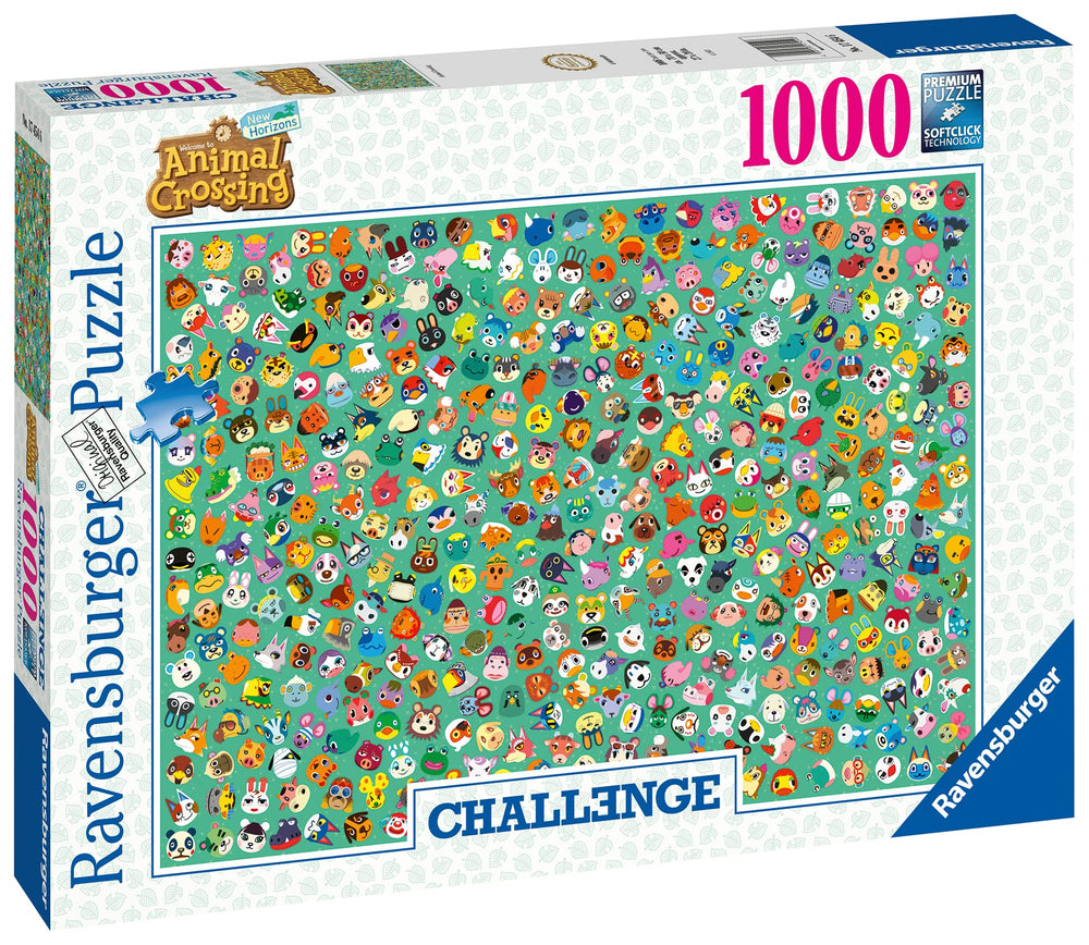 Ravensburger Animal Crossing Challenge Edition puzzle laid on table elevates focus.
