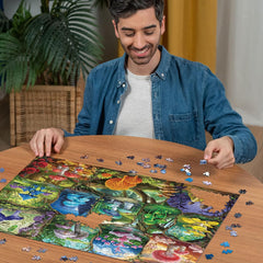 Ravensburger Beautiful Mushrooms matte finish highlights rich colors with reduced glare.