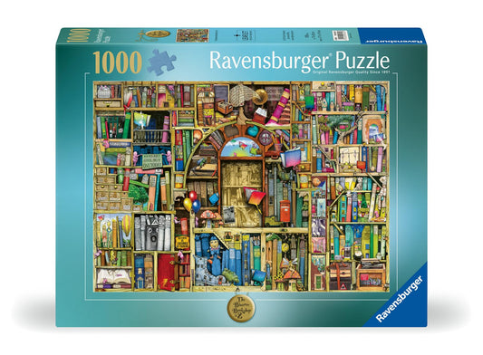 Ravensburger The Bizarre Bookshop 2, quirky titles scene for sharing with friends during evenings.