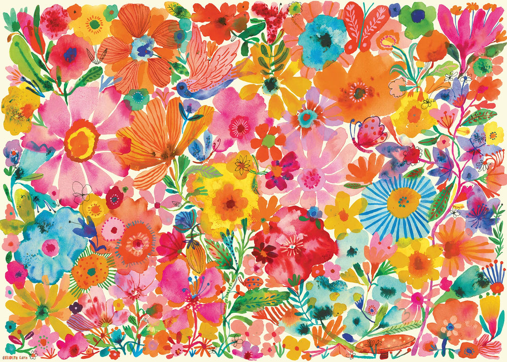 Ravensburger Blossoming Beauties puzzle cover with vibrant blooms for relaxing evenings