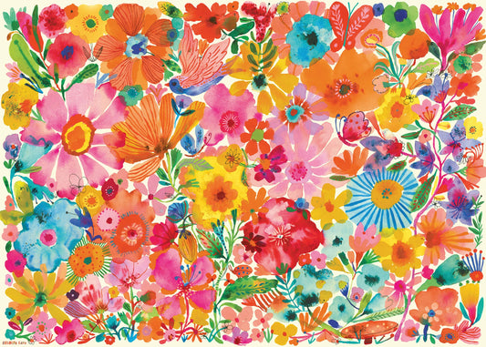 Ravensburger Blossoming Beauties puzzle cover with vibrant blooms for relaxing evenings