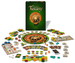 Ravensburger Castles of Tuscany marbles and goods, highlighting valuable resources.