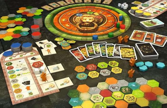 Ravensburger Castles of Tuscany tiles and cards showing strategic pieces for planning.