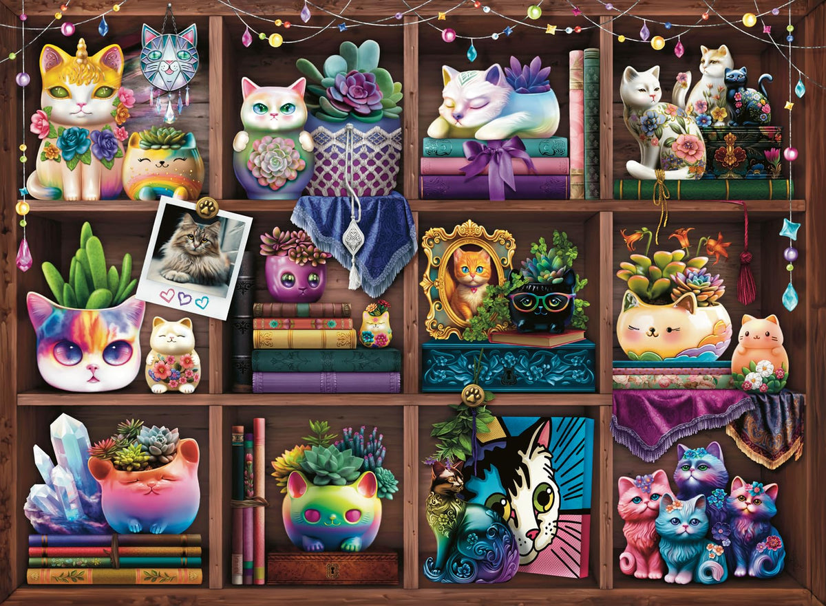 Ravensburger Cats and Succulents artwork by Brigid Ashwood for relaxing evenings
