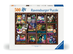 Close-up of interlocking pieces from Ravensburger Cats and Succulents for seamless assembly