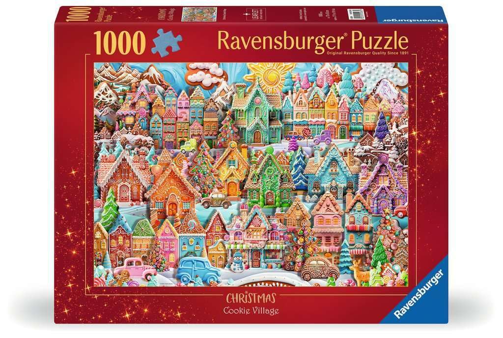 Ravensburger Christmas Cookie Village gingerbread houses for cozy family puzzle time