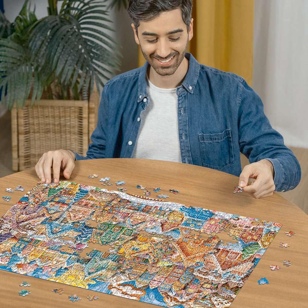 Ravensburger Christmas Cookie Village trees bring sweet winter charm to evenings