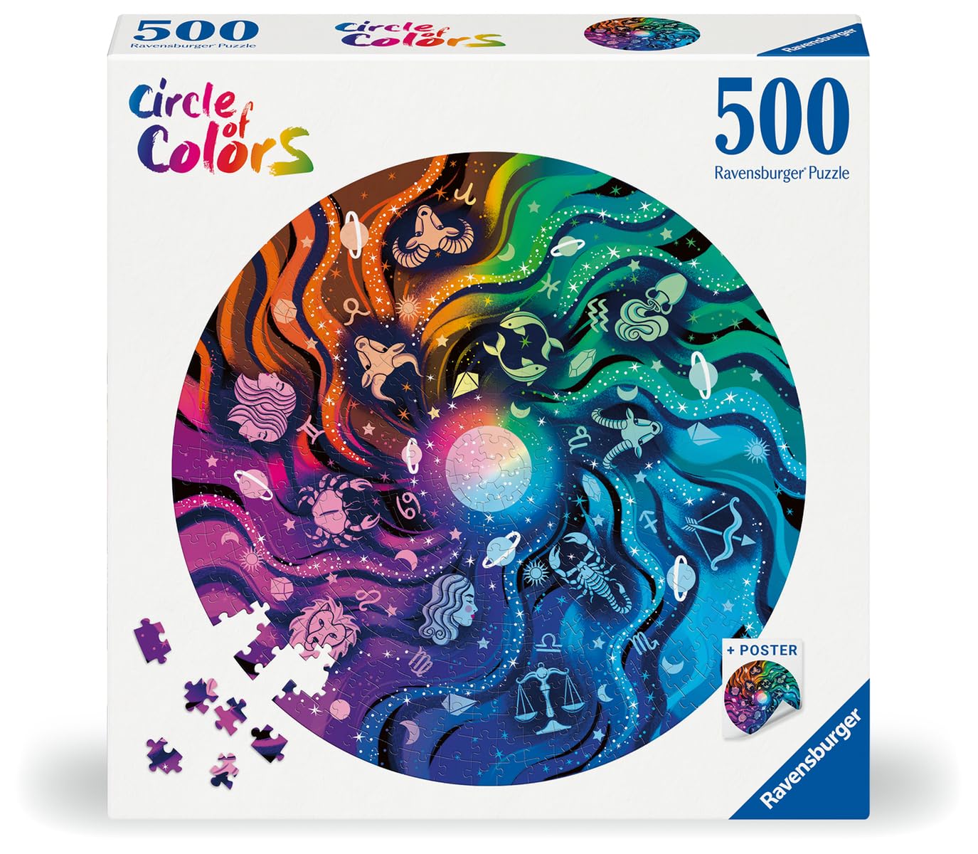 Ravensburger Circle of Colors Astrology puzzle interlock close-up demonstrates precise fit
