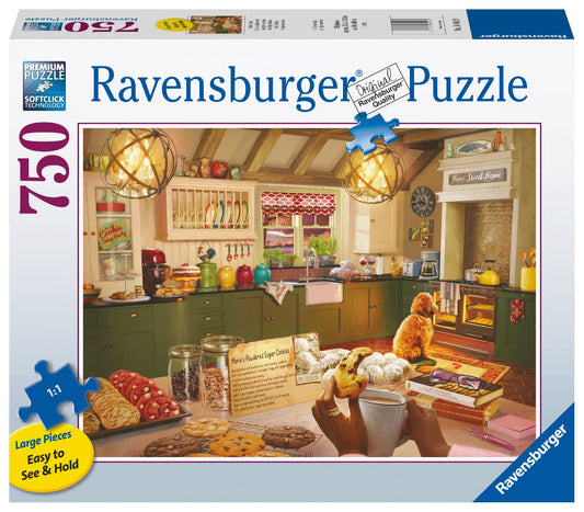 Ravensburger Cozy Kitchen puzzle box art invites a family challenge