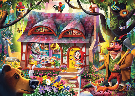 Ravensburger Dean MacAdam Come in Red Riding Hood puzzle close-up wolf scene for challenging fun