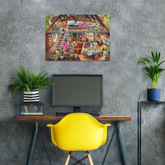 Ravensburger Goldilocks bed scene with matte finish reducing glare during puzzling