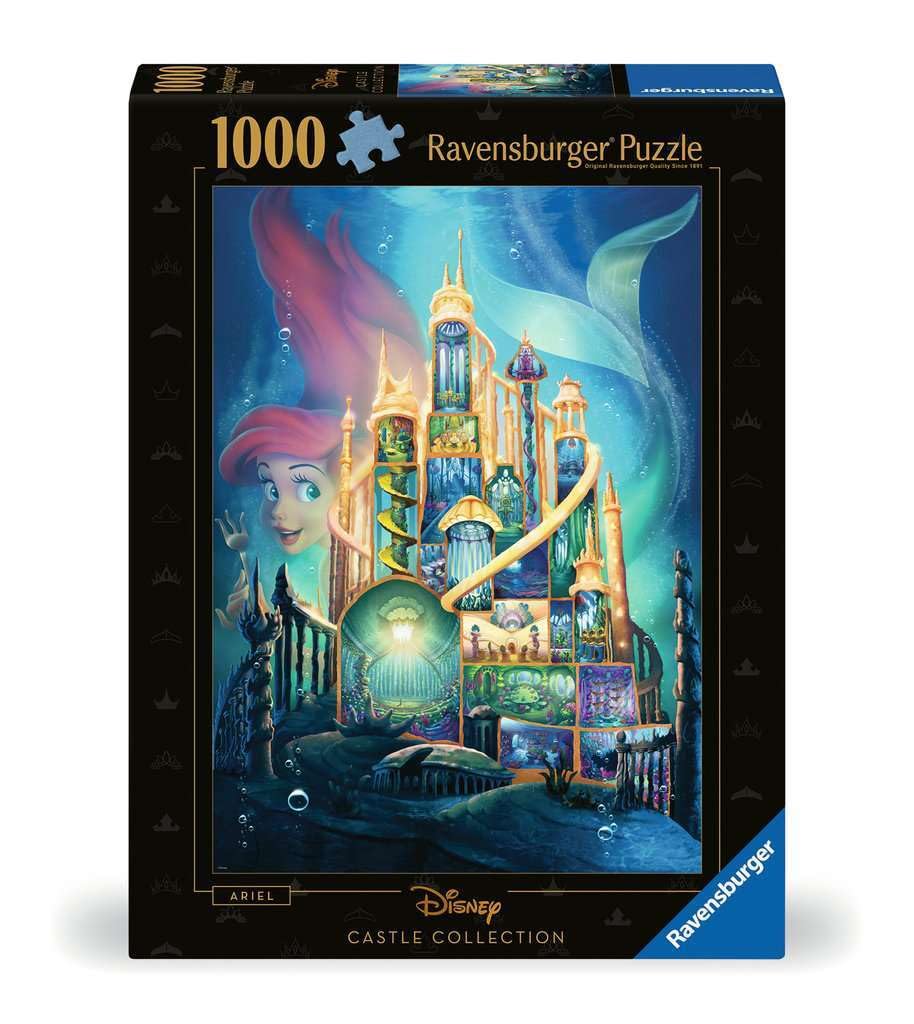 Ravensburger Disney Castle Ariel puzzle cover—vibrant image for immersive puzzling sessions