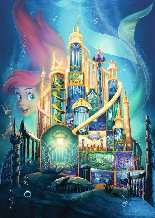 Ravensburger Disney Castle Ariel puzzle interlocking pieces—precise fit for smooth assembly
