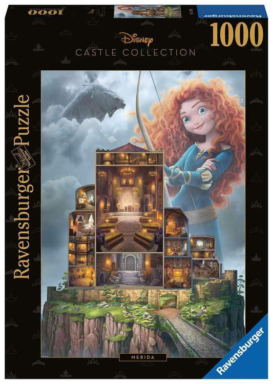 Ravensburger Disney Castle Merida puzzle box image highlighting premium packaging for eager puzzlers