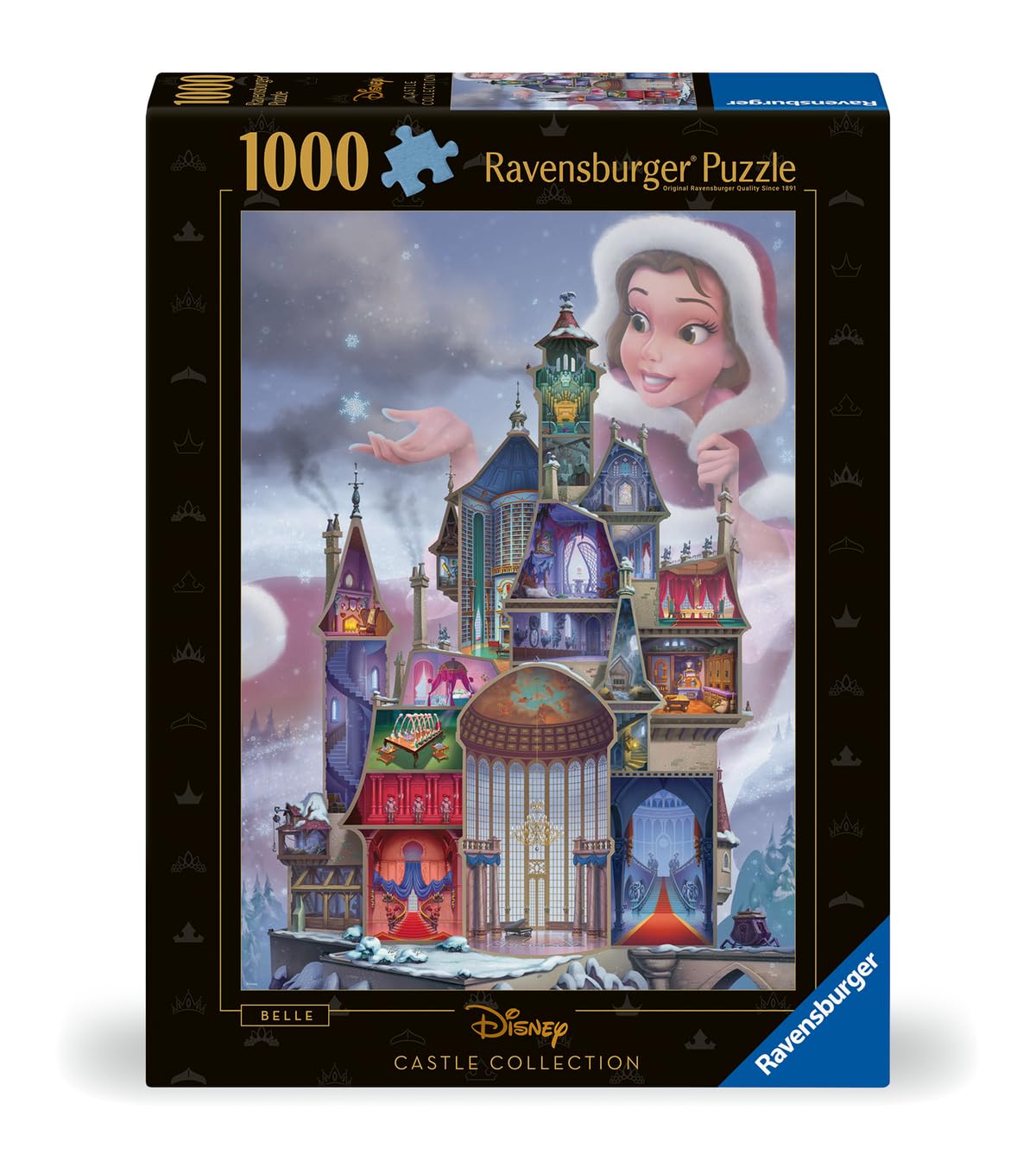 Ravensburger Disney Castle Belle puzzle pieces close-up show precise interlocking.
