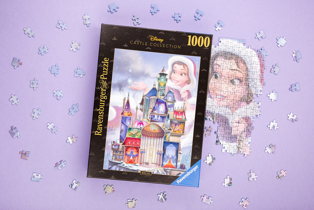 Ravensburger Disney Castle Belle puzzle finish with matte, glare-free surface.