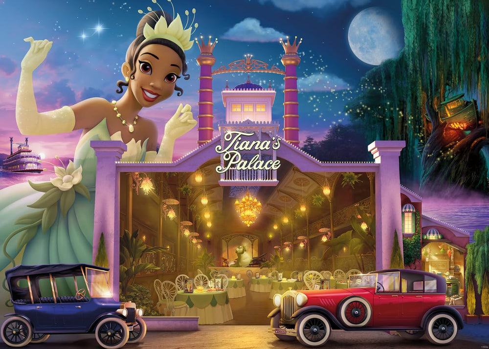 Ravensburger Disney Castles Tiana castle-front image supports immersive puzzle fun and calm focus.