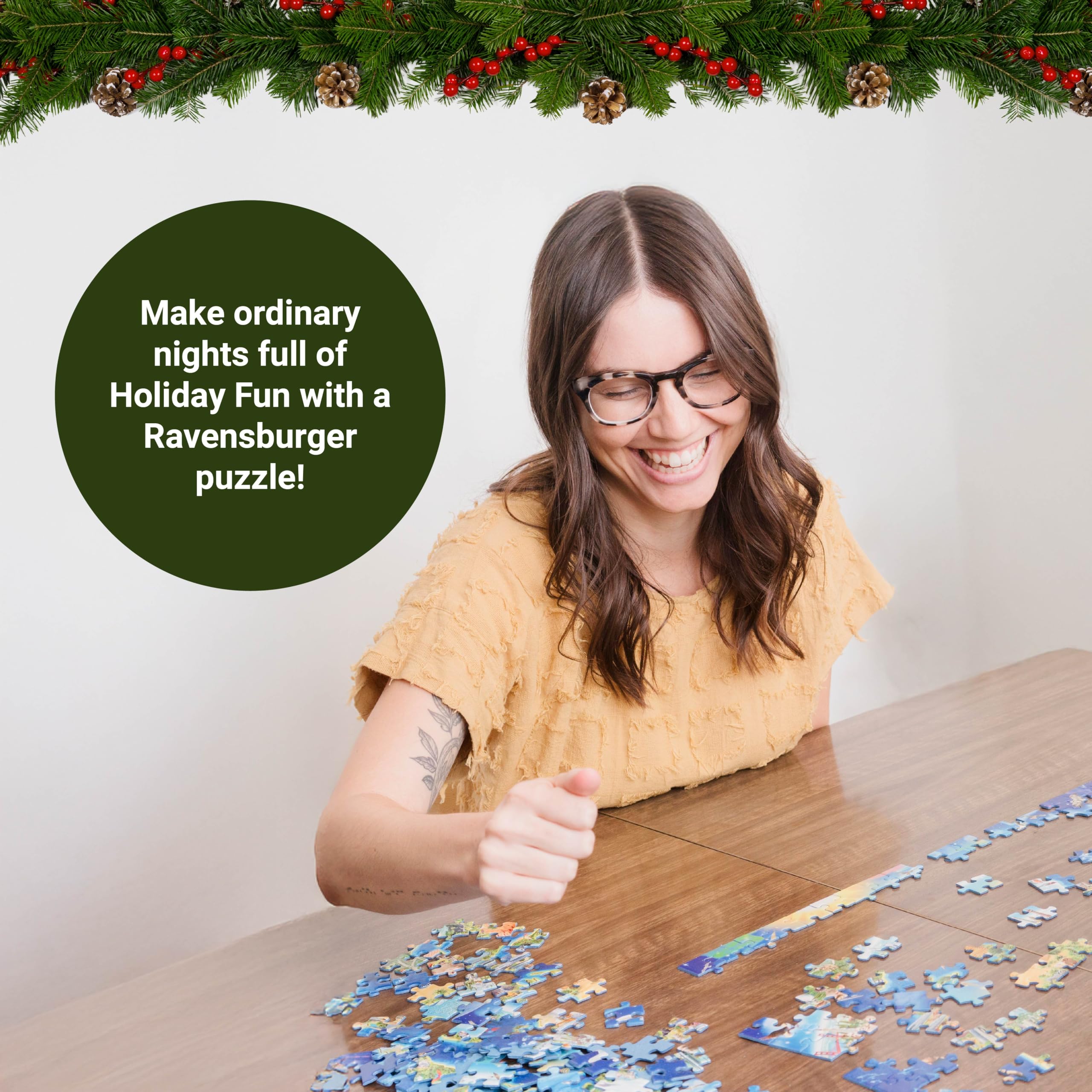 Ravensburger Disney Christmas 1000-piece puzzle family-night activity for screen-free bonding