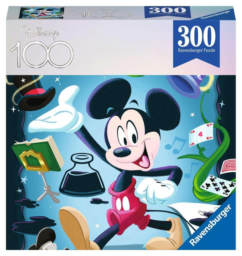 Ravensburger Disney 100 puzzle featuring Mickey, Dumbo, and Tinker Bell for family puzzle night.