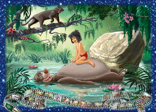 Ravensburger Disney Jungle Book 1000-piece puzzle artwork with vivid imagery for immersive puzzling.