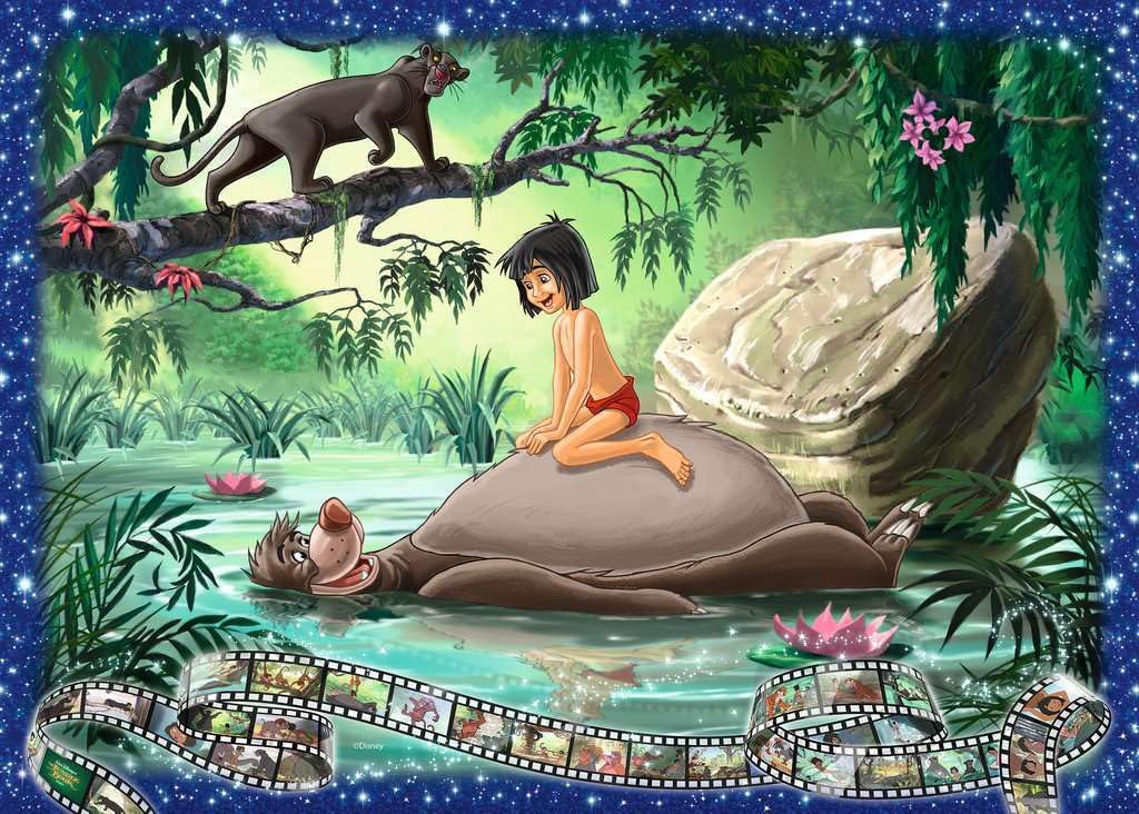 Ravensburger Jungle Book artwork spread shows vivid colors for adults