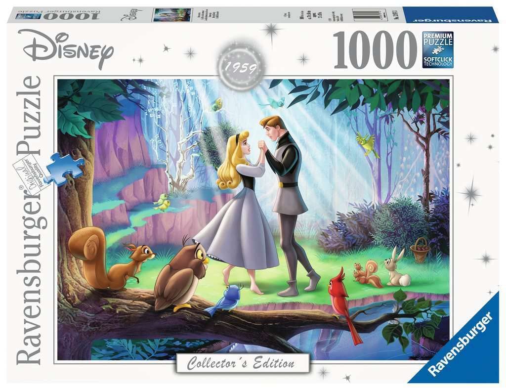 Ravensburger Disney Sleeping Beauty puzzle box and pieces, ideal for mindful, relaxing evenings.