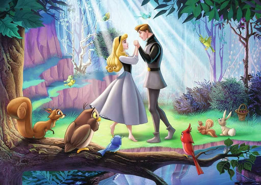 Ravensburger Sleeping Beauty 1000-piece puzzle laid out, showing precise fit and premium quality.