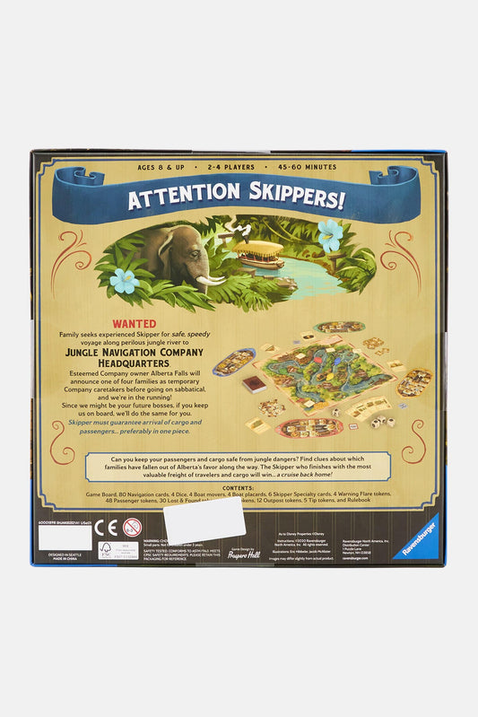 Ravensburger Disney Jungle Cruise cards reveal clues and navigate river dangers.