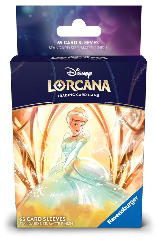 Ravensburger Cinderella Ballroom Sensation sleeve protecting a Lorcana deck with iconic art
