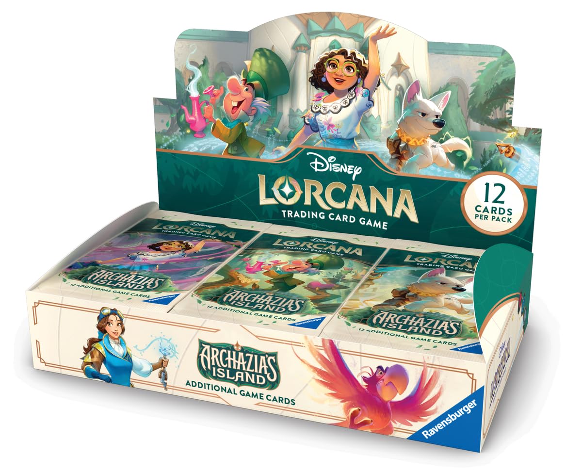 Ravensburger Archazia's Island display front view with collectible Disney Lorcana art