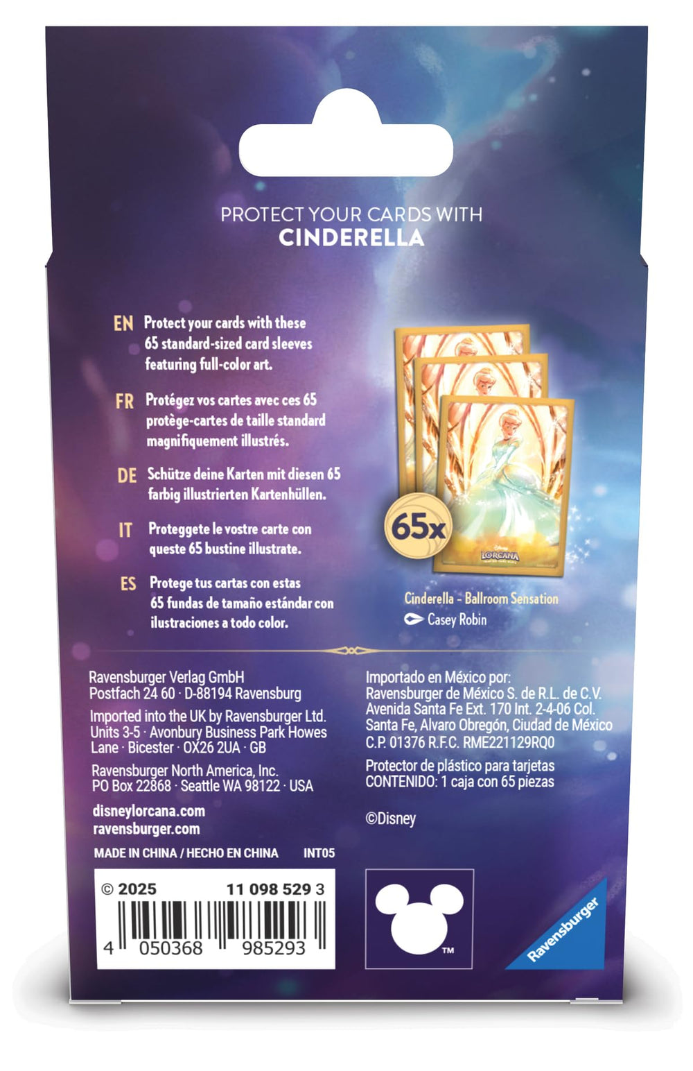 Gift-ready Ravensburger Lorcana sleeves for Disney fans and collectors