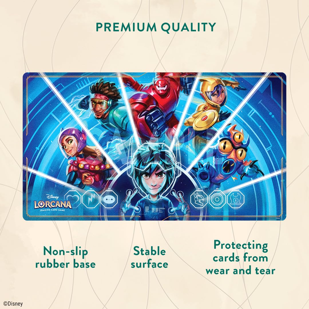 Durable neoprene Archazia's Island Playmat cushions cards during play