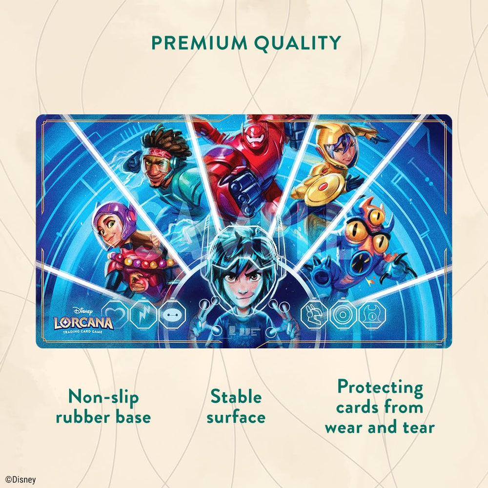 Durable neoprene Archazia's Island Playmat cushions cards during play