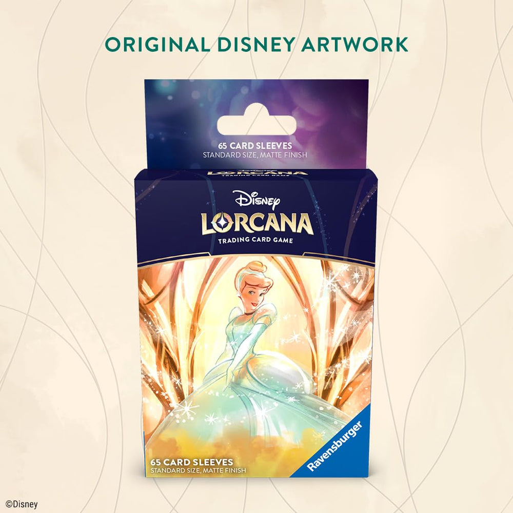 Standard size 130x72 mm Lorcana sleeves fit most decks