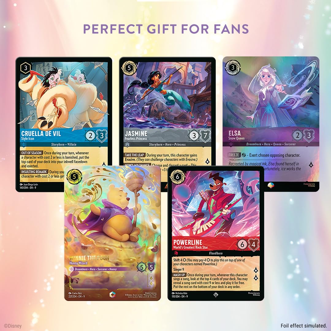 Ravensburger Disney Lorcana Fabled booster pack image showing randomized card discovery.