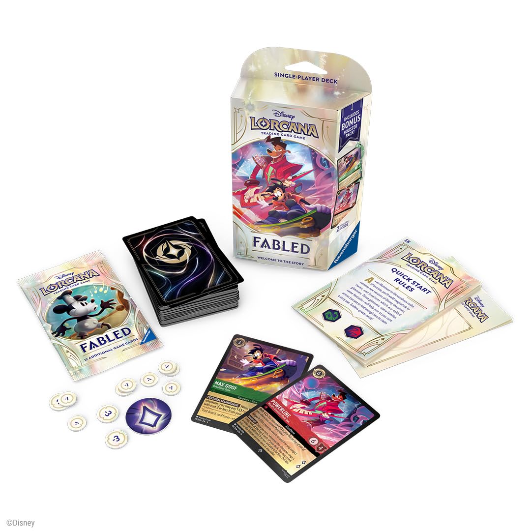 Ravensburger Disney Lorcana Fabled deck cover art for immersive, quick-start sessions.