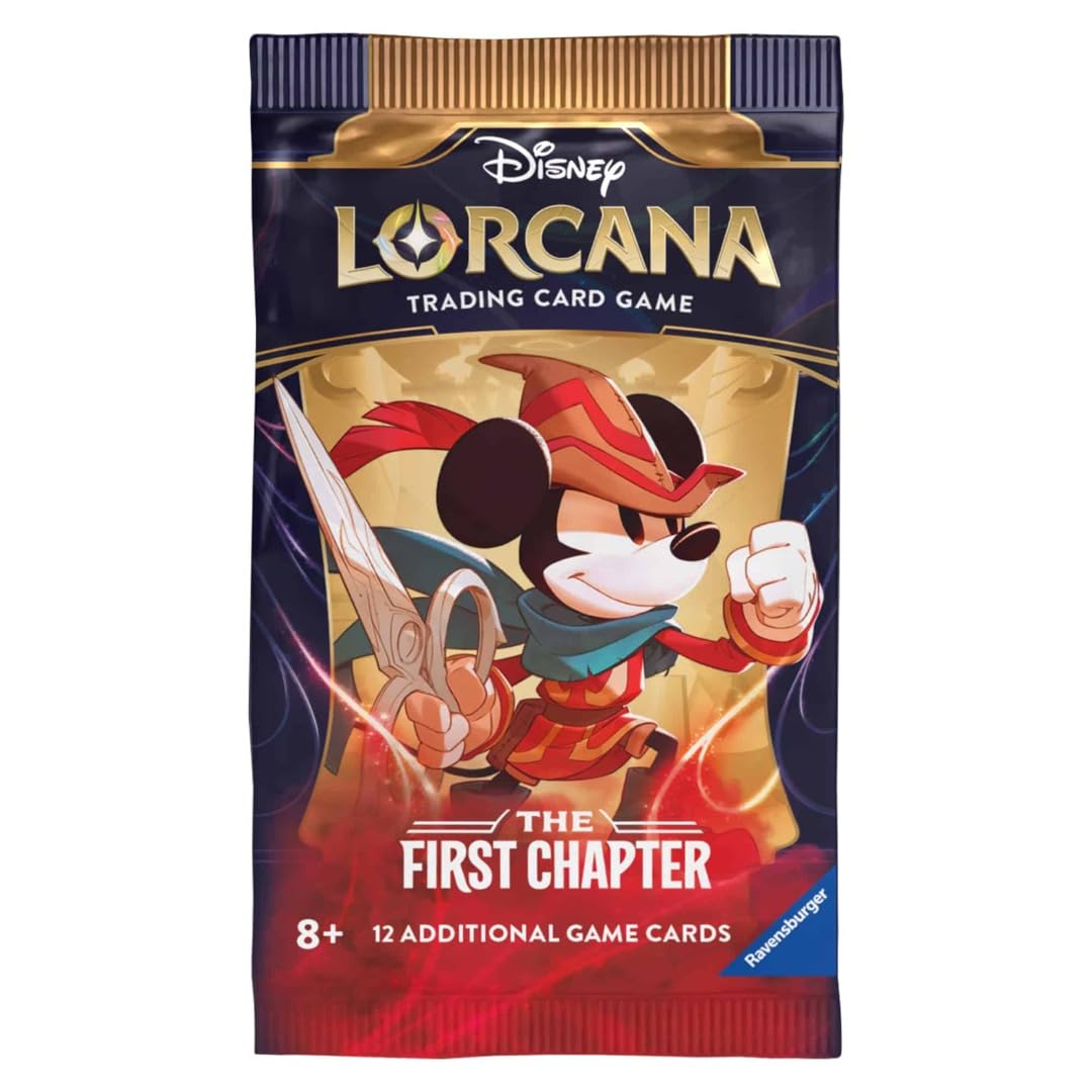 Ravensburger Disney Lorcana booster pack with 12 cards for collectors and gameplay