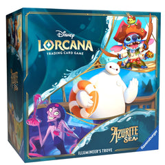 Box art showcases Disney Lorcana on Ravensburger Illumineer's Trove packaging.