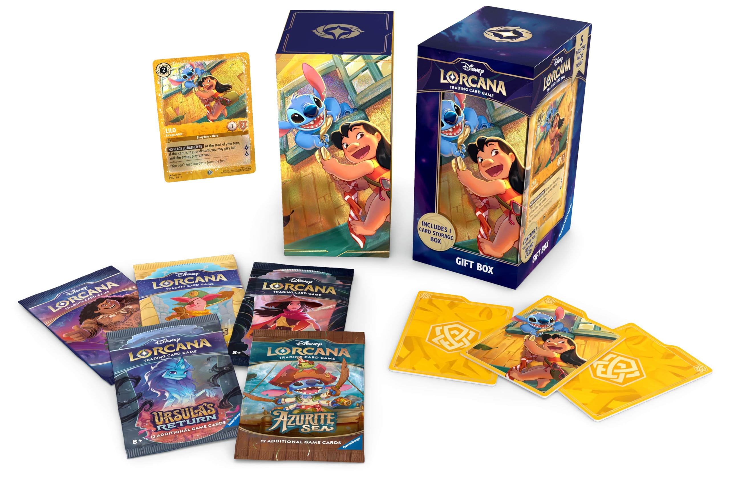 Ravensburger Lilo Escape Artist promo card with glimmer foil finish for Lorcana collectors.