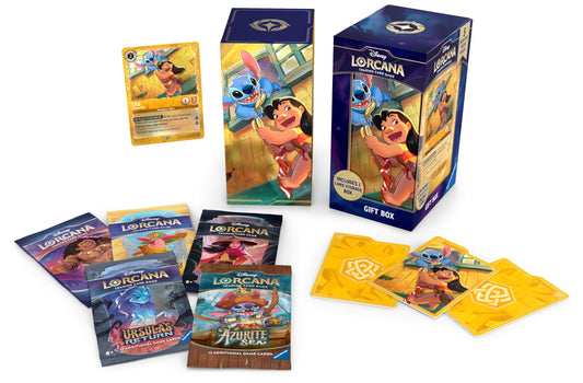 Ravensburger Lilo Escape Artist promo card with glimmer foil finish for Lorcana collectors.