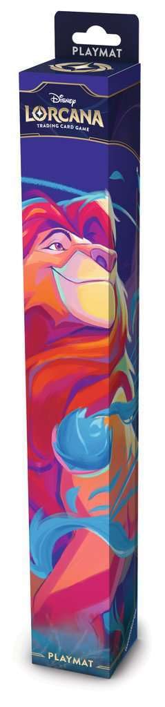 Ravensburger Disney Lorcana playmat Mufasa Pride Rock focus for secure card play.