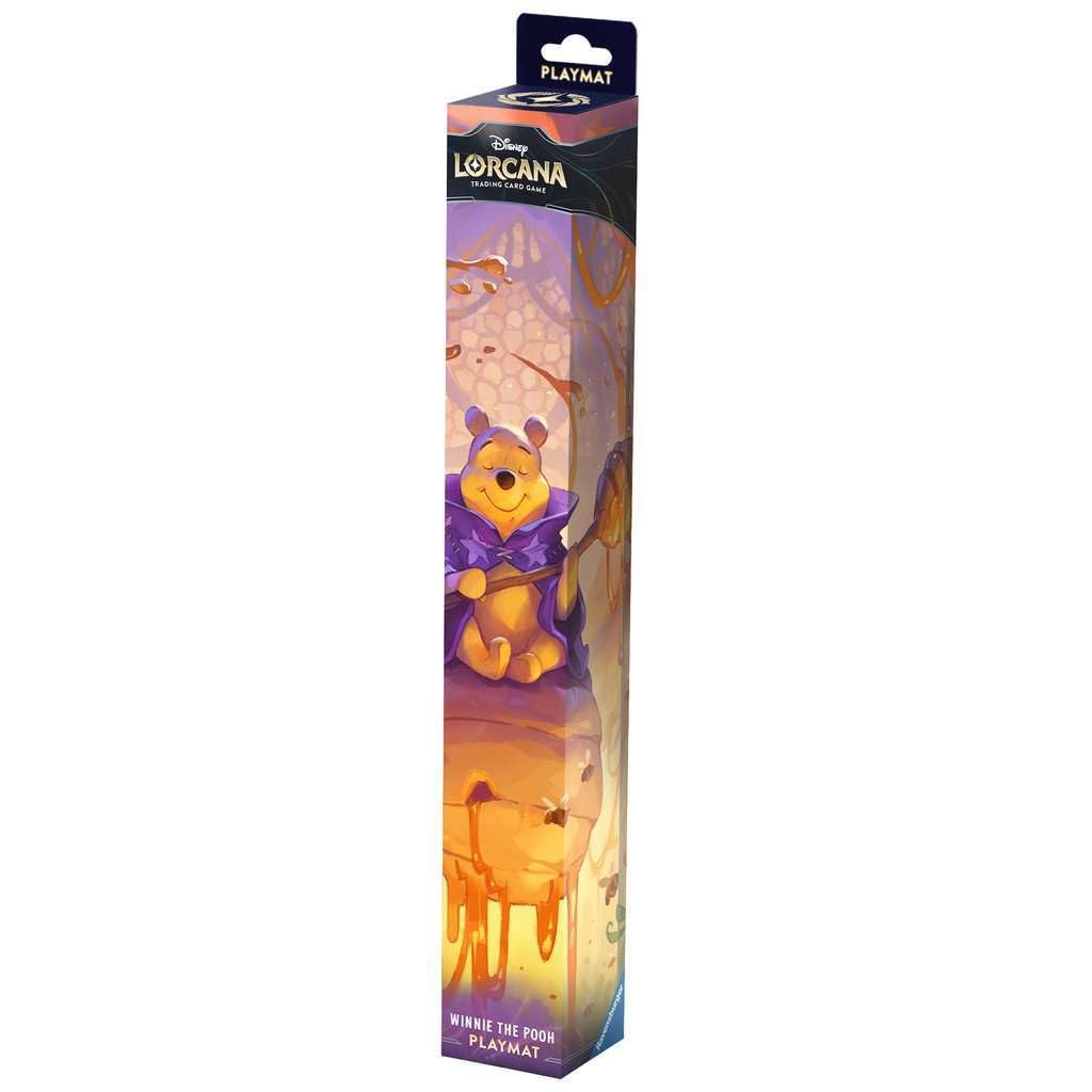 Ravensburger Disney Lorcana Pooh Hunny Wizard playmat with protective surface.