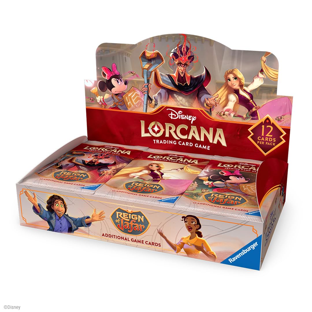 Ravensburger Disney Lorcana Reign of Jafar booster display front view for collectors