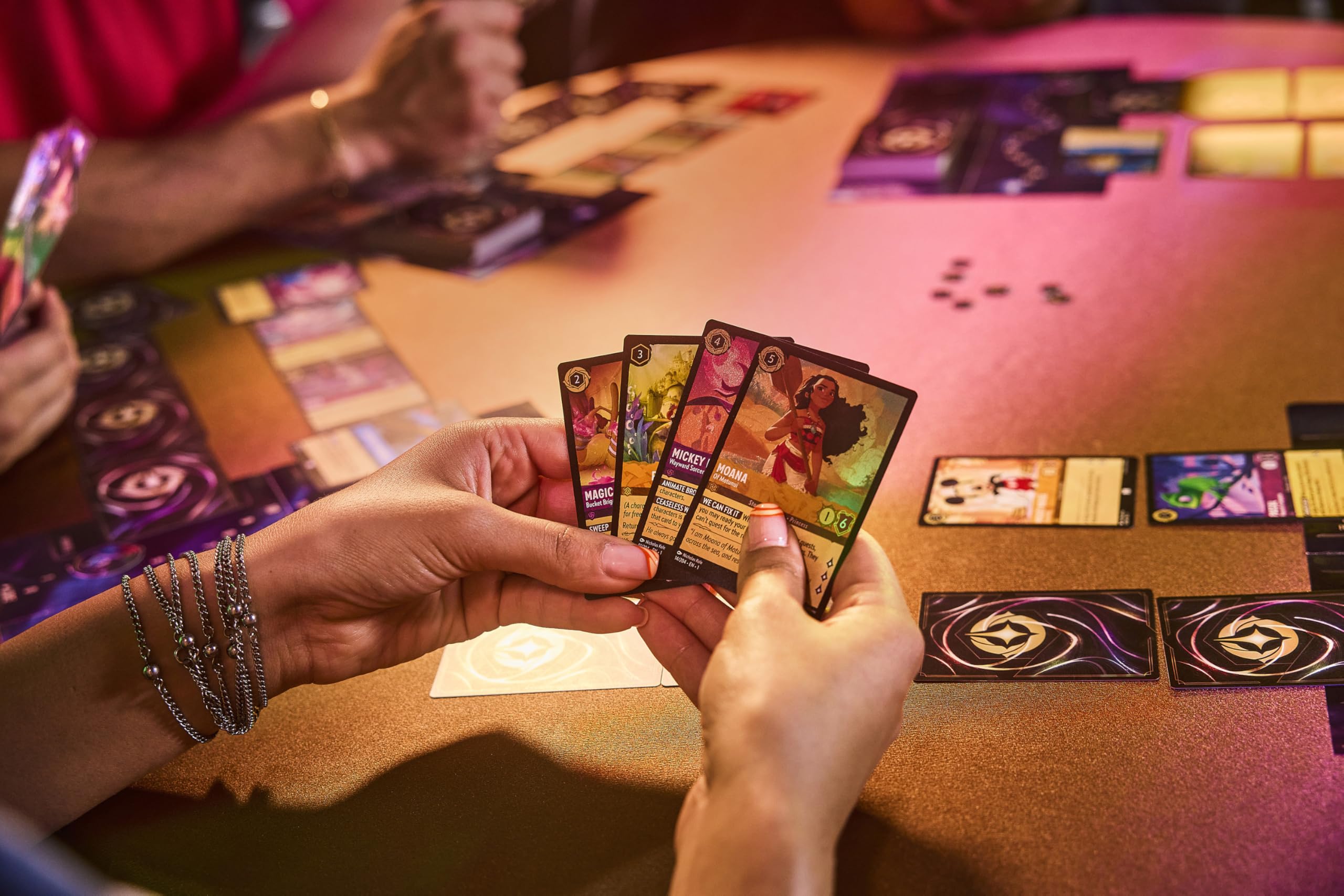 Vivid artwork detail from Ravensburger Lorcana Rise of the Floodborn cards