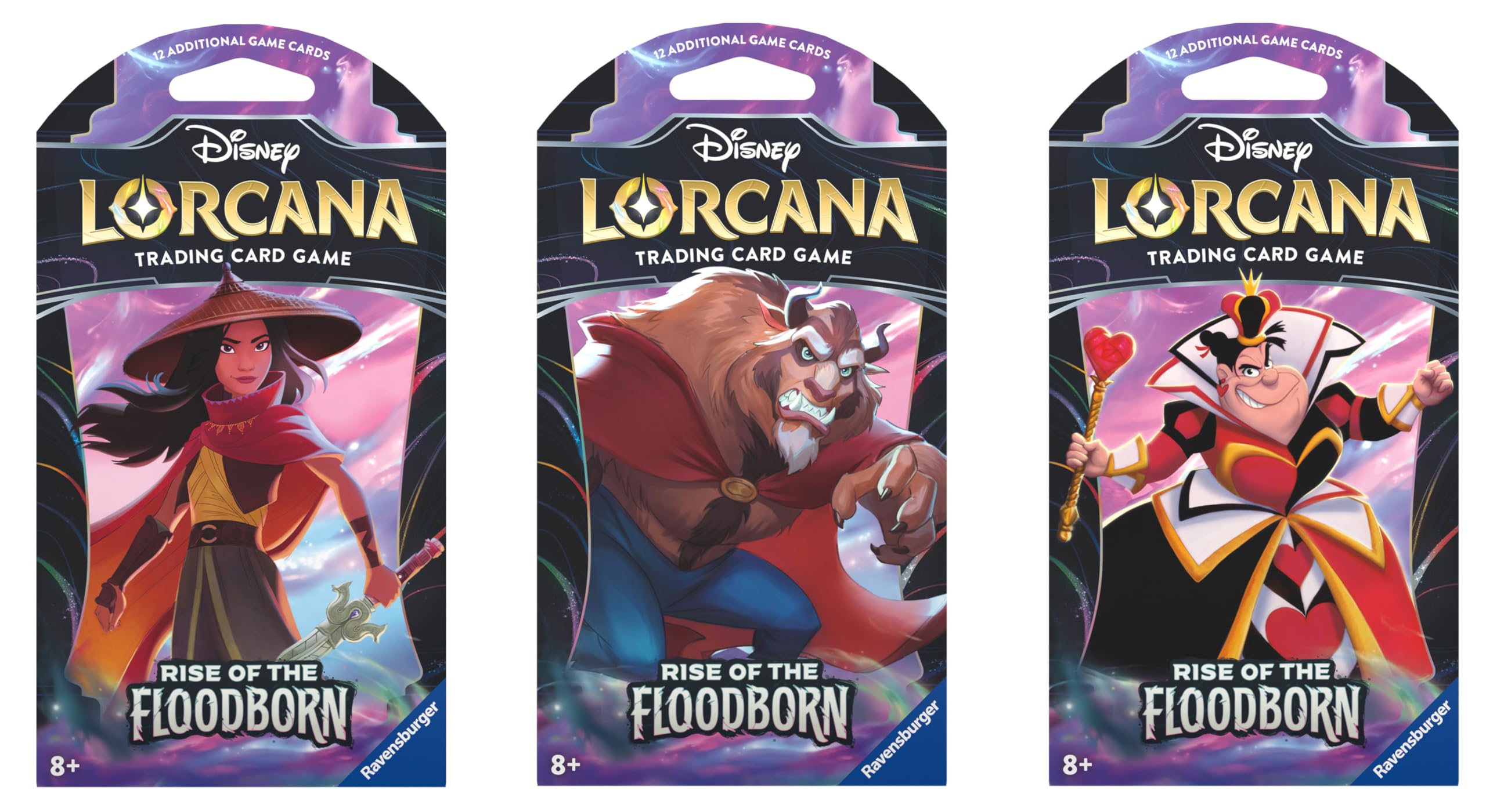 Ravensburger Disney Lorcana Rise of the Floodborn booster pack front view, ideal for collection