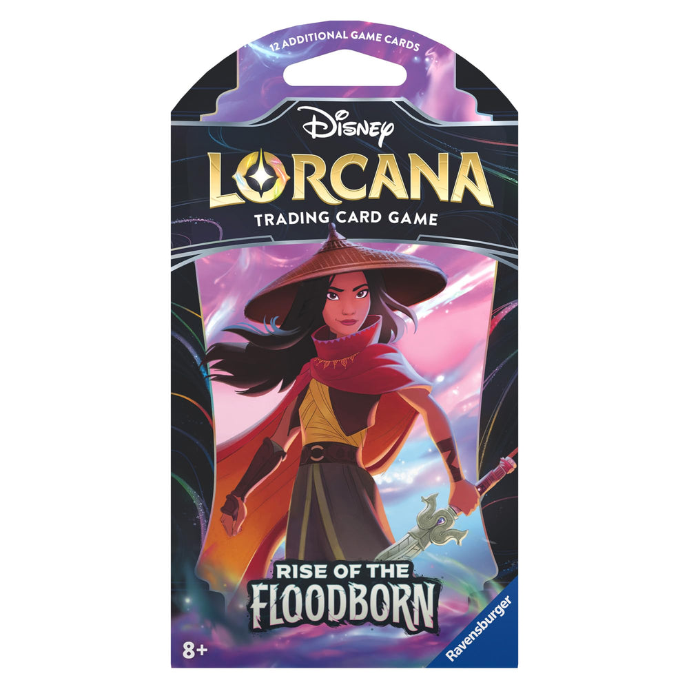 Ravensburger Disney Lorcana Rise of the Floodborn booster pack side view, display-ready