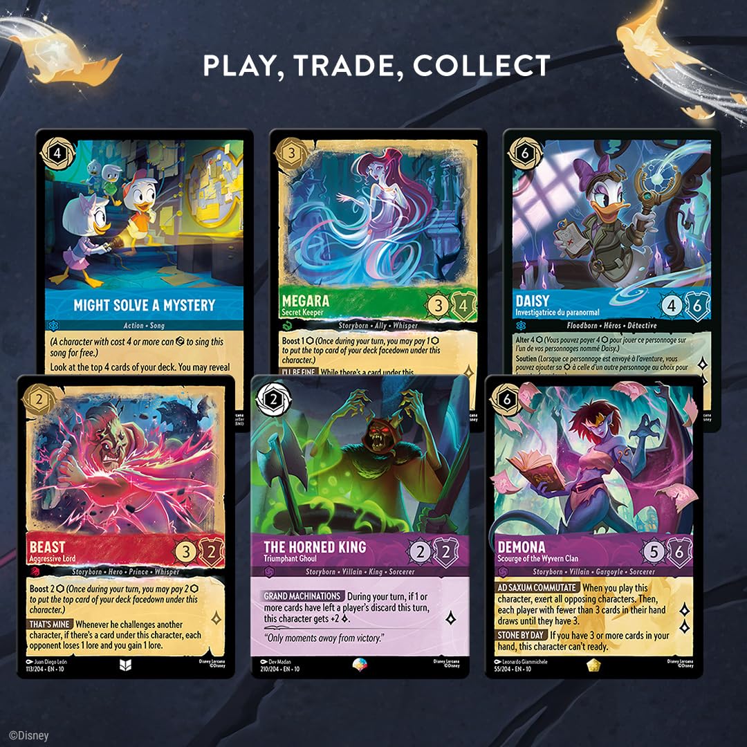 Foils and damage tokens from Ravensburger Lorcana set