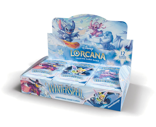 Ravensburger Disney Lorcana Winterspell booster display; 24 packs for collectors and players.