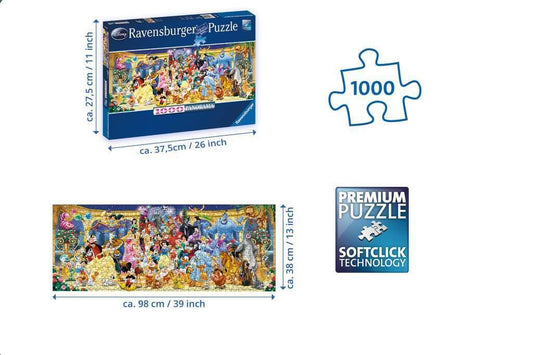 Ravensburger Disney Panoramic puzzle on table ready for collaborative family puzzling