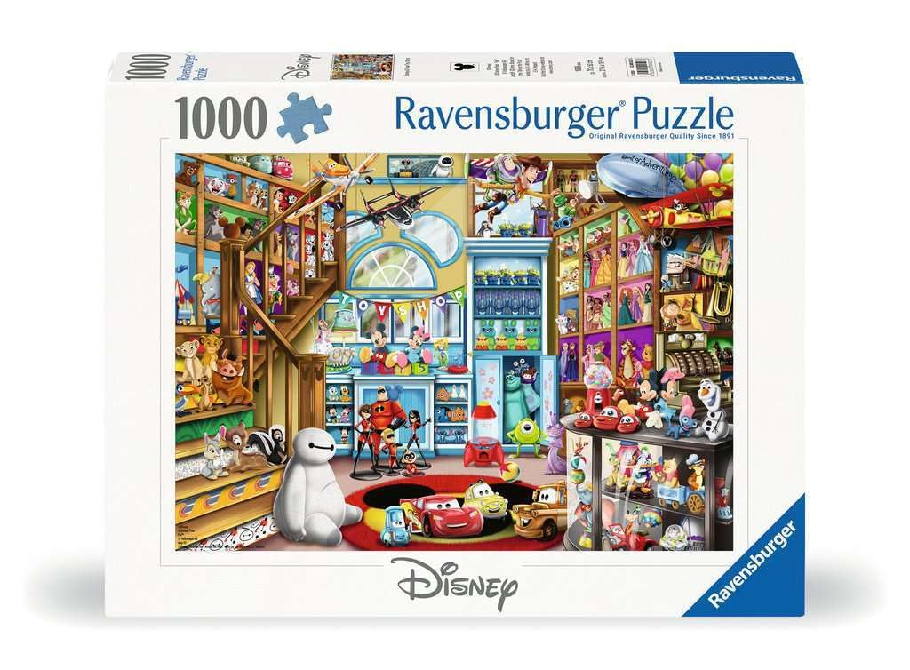 Ravensburger Disney-Pixar Toy Store Scene puzzle enhances focus while offering cozy, screen-free family time